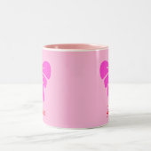 Minimalistische Roze Lint y2k Coqeutte Esthetische Tweekleurige Koffiemok (Center)