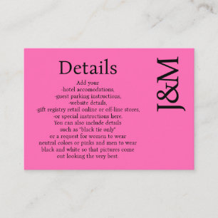 Minimalistische Roze Magenta Bijlage Details Kaart