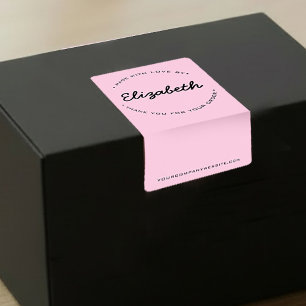 Minimalistische Roze Met liefde gemaakt dank je vo Etiket