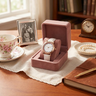 Minimalistische Roze Moderne Op Maat Gemaakte Naam Horloge