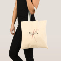 Minimalistische Roze Monogram Dagelijkse Tas