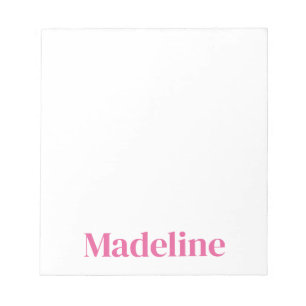 Minimalistische Roze Naam Persoonlijk  Notitieblok