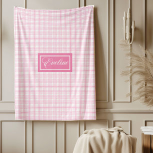 Minimalistische Roze Plaid Deken Persoonlijk Knus