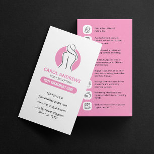 Minimalistische Roze Pre-/Postbehandeling Lichaams Visitekaartje