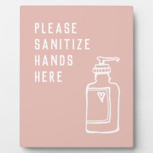 Minimalistische roze schoonheidssalon Desinfecteer Fotoplaat