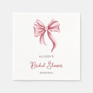 Minimalistische Roze Strik Bruiloftsborrel Servet