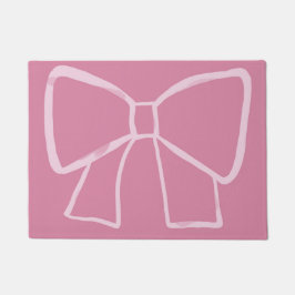 Minimalistische roze strik deurmat