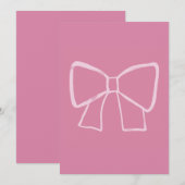 Minimalistische roze strik kaart (Voorkant / Achterkant)