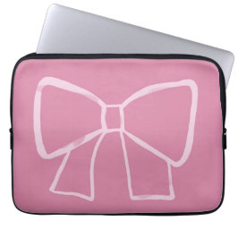Minimalistische roze strik laptop sleeve