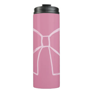 Minimalistische roze strik thermosbeker