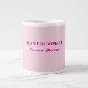 Minimalistische roze trendy gepersonaliseerde naam extra grote beker