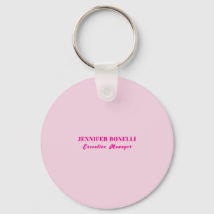 Minimalistische roze trendy gepersonaliseerde naam sleutelhanger