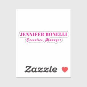Minimalistische roze trendy gepersonaliseerde naam sticker