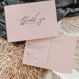Minimalistische Roze Trouw Dank Je Briefkaart