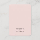 Minimalistische Roze Tulp Sieraden Display Kaart Visitekaartje (Achterkant)