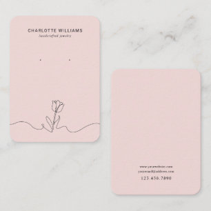 Minimalistische Roze Tulp Sieraden Display Kaart Visitekaartje