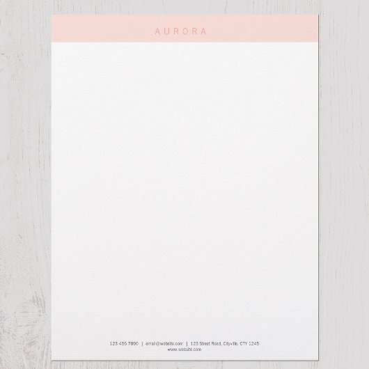 Minimalistische roze tweetonige briefhoofd