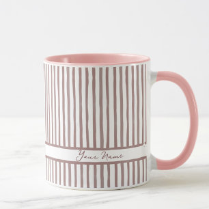 Minimalistische Roze Waterverf Strepen Aangepaste Mok