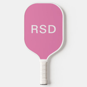 Minimalistische Roze Witte Monogram Initialen Pickleball Paddle