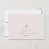 Minimalistische Roze Zwarte Trouw Dankkaart  Kaart (Voorkant)