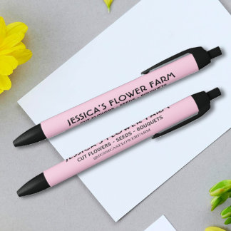 Minimalistische Roze & Zwarte Zakelijke Naam Socia Inkt Pen