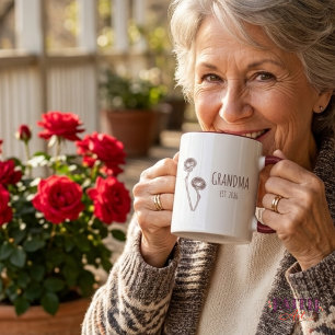 Minimalistische rozen bloem koffiekop voor oma  mok