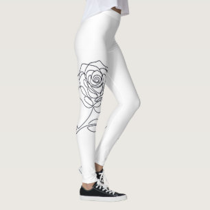 Minimalistische rozen bloemrijke leggings in één l