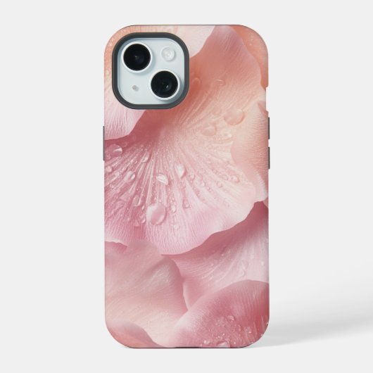 Minimalistische Rozen Petal Texture iPhone Case iPhone 15 Hoesje (Achterkant)