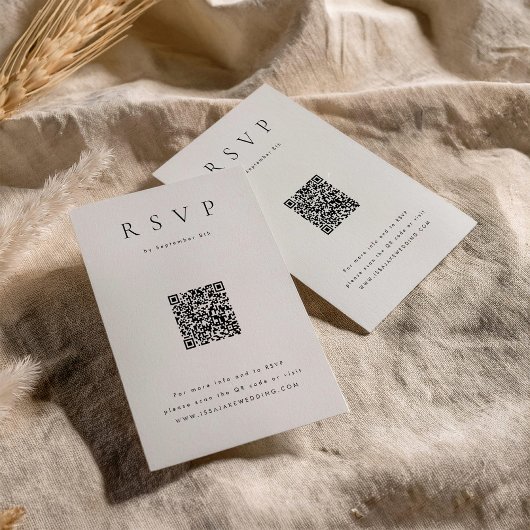 Minimalistische RSVP met QR Code Kaart