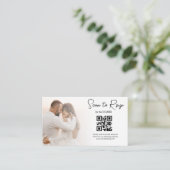 minimalistische rsvp qr code minimalistisch trouwf informatiekaartje (Staand voorkant)