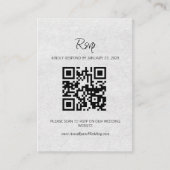 Minimalistische RSVP QR Code Trouwkaart Informatiekaartje (Voorkant)