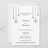 Minimalistische ruimte bruiloft uitnodiging (Voorkant)