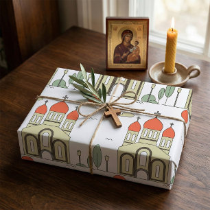 Minimalistische Russisch-Orthodoxe Kerk Cadeaupapier