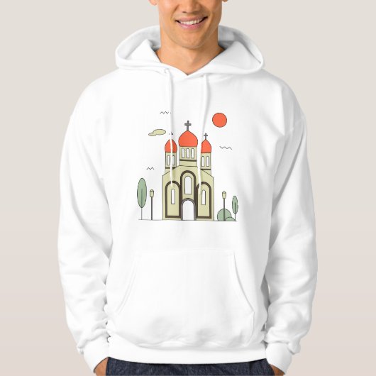 Minimalistische Russisch-Orthodoxe Kerk Hoodie (Voorkant)
