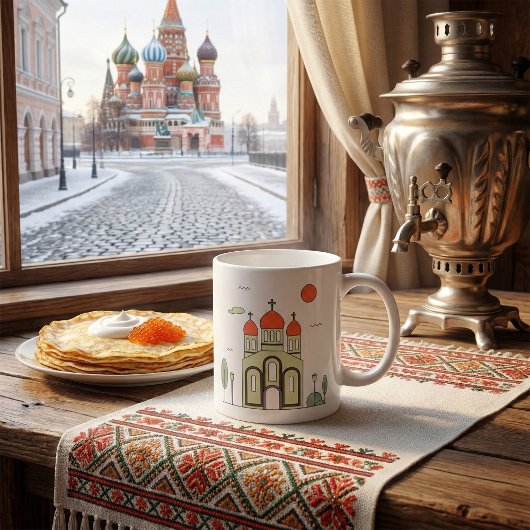 Minimalistische Russisch-Orthodoxe Kerk Koffiemok