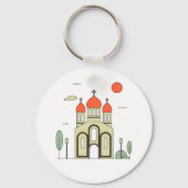 Minimalistische Russisch-Orthodoxe Kerk Sleutelhanger (Voorkant)