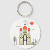 Minimalistische Russisch-Orthodoxe Kerk Sleutelhanger (Achterkant)