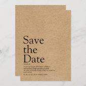 Minimalistische Rustieke Bewaar de Datum Definitie Save The Date (Voorkant / Achterkant)