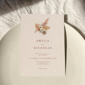 Minimalistische rustieke Boho bloemenbruiloft Kaart