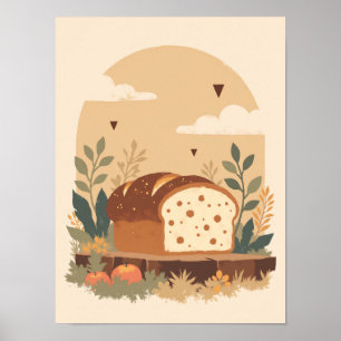 Minimalistische rustieke brood Boho Wall Art Poster