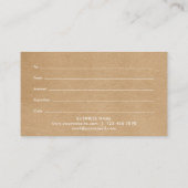 Minimalistische Rustieke Kraft Cadeaudoos Klantenkaartje (Achterkant)