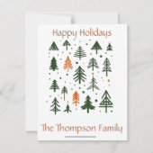 Minimalistische rustieke Pine Kerstmis Notitiekaartje (Voorkant)