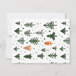 Minimalistische Rustische Dennen Kerstmis Notitiekaartje