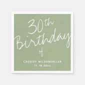 Minimalistische Sage 30e verjaardag Servet (Voorkant)