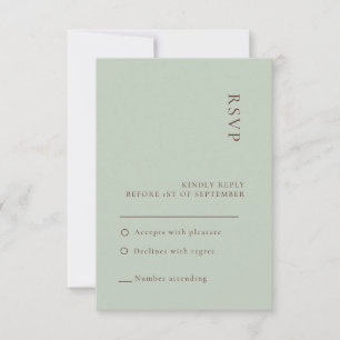 Minimalistische Sage Boheemse Trouw RSVP kaart