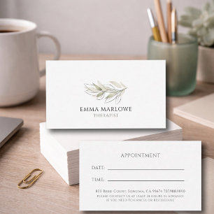 Minimalistische Sage Botanische Life Coach Afspraa Visitekaartje
