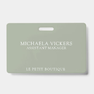 Minimalistische Sage en White Professional Busines Badge