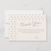 Minimalistische Sage Green Boho Bedankkaart (Voorkant)