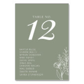 Minimalistische Sage Green Modern Boho Wedding Nam Kaart (Voorkant)