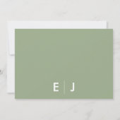 Minimalistische Sage Green Wedding Save The Date (Achterkant)